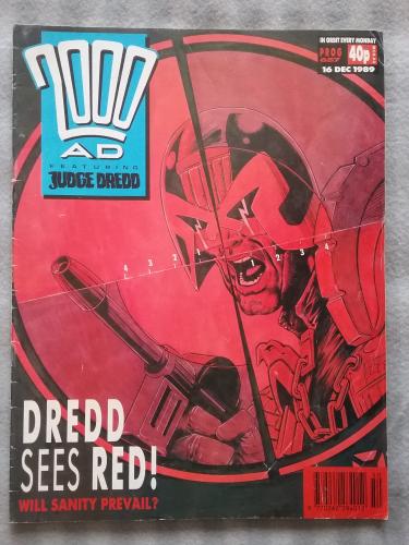 `2000 A.D. Featuring Judge Dredd` - 16th December 1989 - Prog No.657 - `Dredd Sees Red!`.